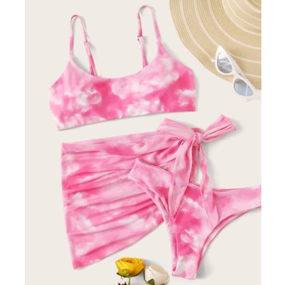 SHEIN Other - ZAFUL pink tie dye bikini